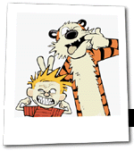 spiderpaws: calvin and hobbes poloroid photo funny